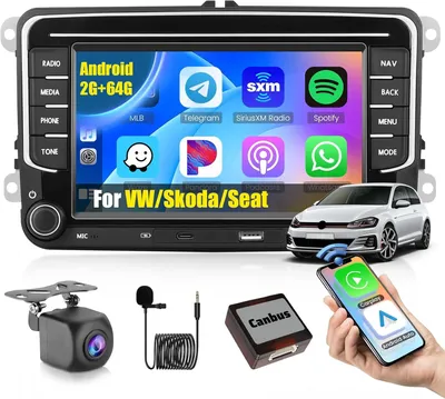 Obrázok produktu pre Android autorádio – Multimediálne rádio – Rádio s CarPlay – Autorádio s Bluetooth – 7-palcový dotykový displej