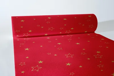 Produktbild von Sovie HORECA Weihnachtstischläufer Liam in Rot aus Linclass® Airlaid 40 cm x 24 m, 1 Stück - Sterne
