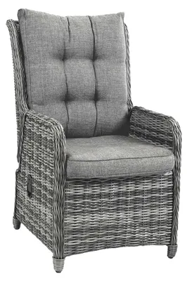 Produktbild von Verstellbarer Gartenstuhl Dublin | Aschgrau | Rattan | 2er Set