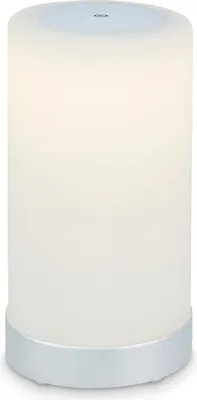 Produktbild von Briloner Leuchten - LED Tischlampe Akku, Dimmbar, Glas LED Tischleuchte Kabellos, Touchfunktion, 3.300K Warmweiß, Chrom-Matt-Weiß, 245x125 mm (HxD)