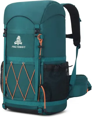 Image de Sac à dos de randonnée de 40 litres, avec protection contre la pluie, bleu et vert, pour activités de plein air