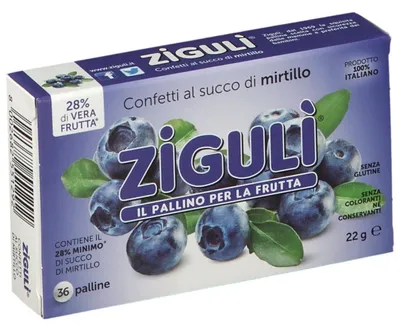 Immagine prodotto di Ziguli Mirtillo 36 Palline 22 G