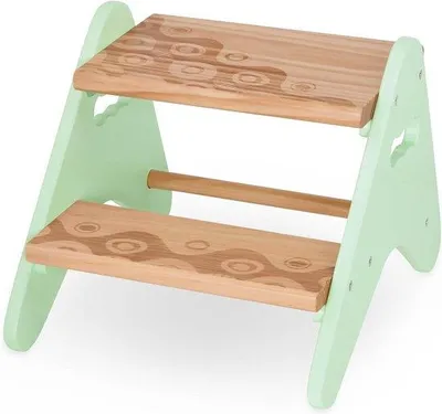 Produktbild von Famanu Kinderhocker 2 Stufen mintgrün - für Badezimmer, Küche, Kinderzimmer - ab 2 Jahren