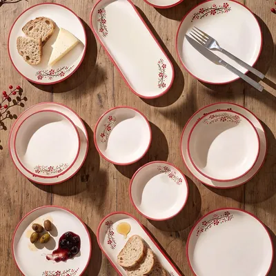 Produktbild von Hermia Concept, Frühstücksset (14 Teile) aus 100% Keramik, Rot, Mikrowellengeeignet