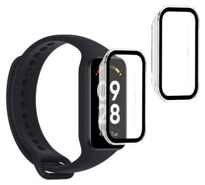Produktbild von kwmobile 2x Glas Hülle für Xiaomi Redmi Smart Band 2 Schutzhülle - Fullbody Fitnesstracker Case Set aus Glas - Transparent