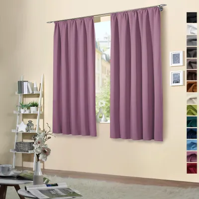 Produktbild von heimtexland ® 2 Stück Thermo Verdunkelungsvorhänge Sonnenschutz Kälteisolierung Verdunkelungsgardinen Kräuselband Vorhang Typ139 Mauve HxB 145 x 135 cm