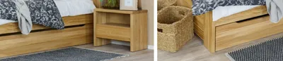 Immagine prodotto di Mobili per la camera da letto Set di 3 pezzi letto Comodini 2x letti in vero legno massiccio