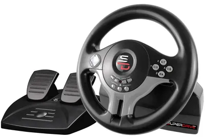Produktbild von Subsonic SV200, Lenkrad + Pedale, Nintendo Switch, PC, PlayStation 4, Xbox, 180°, Kabelgebunden, USB, Schwarz, Grau
