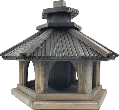 Produktbild von GARDEN SPIRIT Vogelhaus mit Futtersilo Holz 35 x 40 x 48 cm – Vogelhaus Garten langlebig und pflegeleicht