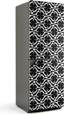 Produktbild von Geometrisches Muster mit Kreisen – Magnetische Kühlschrank Abdeckung – Dekorfolie magnetisch Küche – Kühlschrank Magnet Deko – selbstklebende Magnettafel – Magnetfolie für Kühlschranktür – 70x190 cm