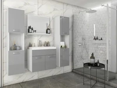 Obrázok produktu pre Kúpeľňový nábytok MILANO XL – skrinka, umývadlo a zrkadlo