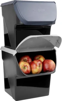 Produktbild von Vilde Vorratsbehälter Kartoffelbehälter Zwiebelbehälter Gemüsebehälter, Aufbewahrung 13 L, 2er-Set, grau, anthrazit