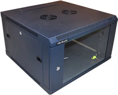 Obrázek produktu pro RACK 19" nástěnný ZETA 6U 600x600 RAL9004, dveře sklo k samosestavení, černý