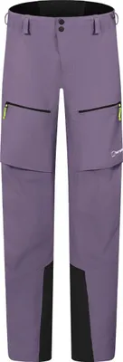 Lila Berghaus Extrem Vanguard Gtx Hose mit schwarzen Verstärkungen an den Beinunterseiten und Reißverschlusstaschen mit gelben Zippern