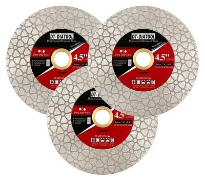 Zdjęcie produktu dla Tarcza diamentowa tnąca 115 mm, zestaw 3 sztuk, do cięcia płytek, ceramiki, marmuru, sztucznego kamienia, do zastosowania na sucho i na mokro, wysokość 25 mm