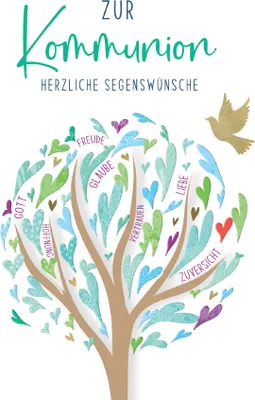 Produktbild von Kommunionskarte Baum foliert inkl. Umschlag