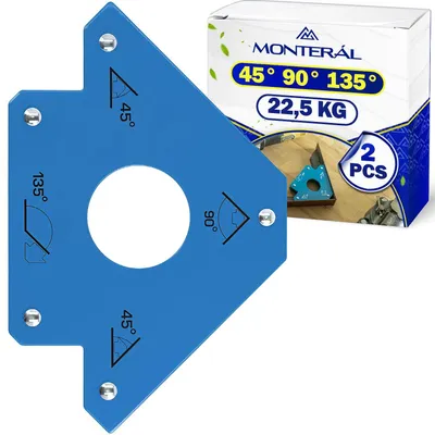 2 magnetische Schweißwinkel, 22,5 kg Zugkraft, 45-90° & 135°