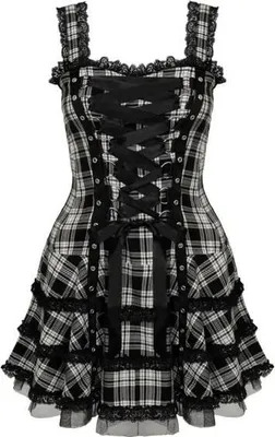 Produktbild von Hell Bunny Kurzes Kleid Damen Harley Dress schwarz/grau/weiß L