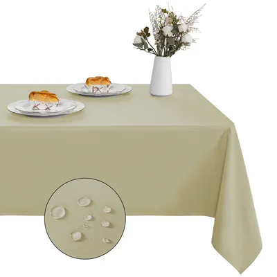 Imagen del producto de Mantel para mesa, 130 x 260 cm, resistente al agua y a las manchas, ideal para uso en exteriores