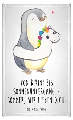 Produktbild von Mr. & Mrs. Panda handtuch gäste wc Sommer Meer Strand - Weiß - Geschenk, Handgefertigte Produkte, baumwolle, Sommerferien, Küste, Urlaub Am, Frotteetuch, Kamin, Gästetuch