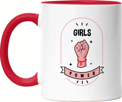 Produktbild von Girls Power Tasse Rot Geschenk für Superheldinnen Women Power Frauentag Feminismus