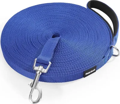 Image de HAPPY HACHI Laisse à pister pour chiens Nylon Robuste Laisse de dressage avec mousqueton D 5m Bleu