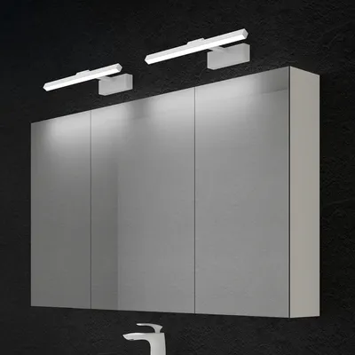 Produktbild von doporro Spiegelschrank Wandschrank in matt weiß 120x70 cm Hängeschrank Aufbewahrungsschrank mit LED Spiegelbeleuchtung 40*2 (Sandweiß)