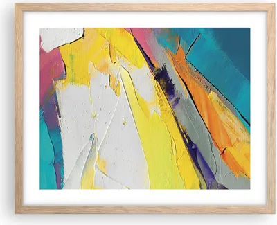 Produktbild von Gerahmtes Poster - Rahmen in heller Eiche - Deadlock Farben dreidimensional - 50x40 cm - Wand Bild - Wanddeko - Wandbilder - Kunstposter - Wandposter - Bilderrahmen - Bilder - P2NAA50x40-4871