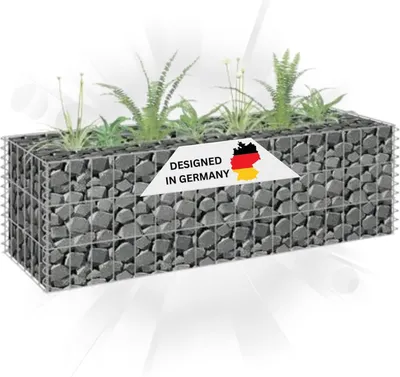 Produktbild von DELUKE® Gabionen Hochbeet ROON aus Stahl | 90x30x30cm | Steinkorb Gabionengitter Ziergabione Steingabione Drahtkorb befüllbar