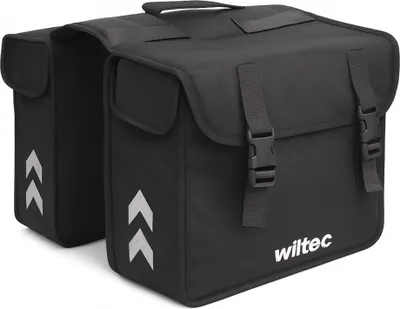 Produktbild von Wiltec Doppel Gepäckträgertasche 35 x 13 x 30 cm, Fahrradtasche Gepäckträger 30 l Stauraum, wasserresistente Fahrrad Tasche, Gepäcktasche leichte Handhabung