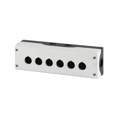 Immagine prodotto di Eaton alloggiamento vuoto 6 punti di installazione, per montaggio a pavimento (L x P x A) 80 x 252 x 56 mm Grigio (RAL 7035) M22-I6 1 pz (2165