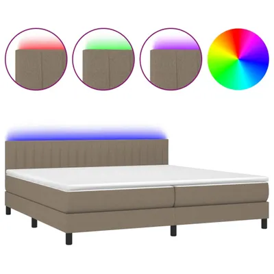Produktbild von Boxspringbett mit Matratze & LED Taupe 200x200 cm Stoff