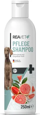 Produktbild von REAVET Hundeshampoo mit Grapefruit 250ml – Pflegeshampoo für Hunde, Vitale Haut, Fellglanz, Kämmbarkeit, natürliche Inhaltsstoffe