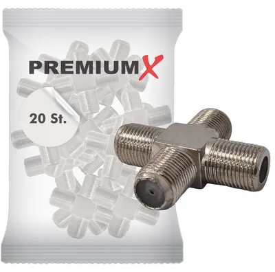 Produktbild von PremiumX 20x F-Adapter 4x F-Buchse Verbinder Splitter Koax- und Antennenkabel
