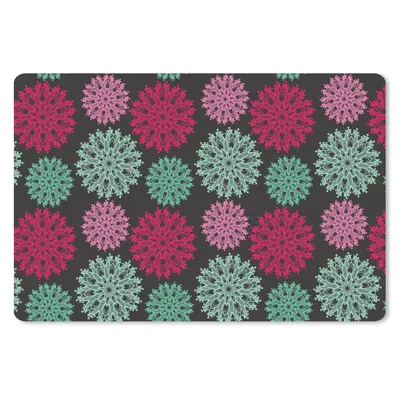 Produktbild von MuchoWow® Schreibtischunterlage Blumen - Vintage - Rosa - Türkis - Muster 60x40 cm - XXL Mauspad - Großes Mauspad