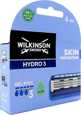 Image de Lames de rasoir Wilkinson Sword Hydro 3 Skin Protection, lot de 4