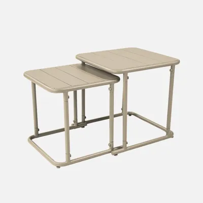 Produktbild von sweeek - Quadratischer Satztisch für den Außenbereich aus Stahl - Beige