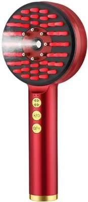 Produktbild von EMS-Vibrations-Kopfhautmassagekamm, Nanozerstäubter Tragbarer Haarfollikelkamm mit Rotem und Blauem Licht, Massagegerät Gegen Haarausfall
