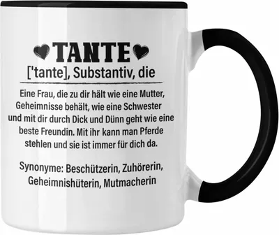 Produktbild von Trendation - Beste Tante Geschenk Tasse Lustig Spruch Beste Tante der Welt Geschenkidee von Nichte (Schwarz)