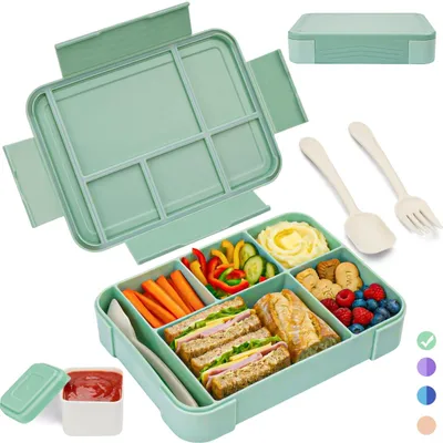 Produktbild von Auslaufsichere Lunchbox für Kinder mit Fächern, 1300 ml Fassungsvermögen