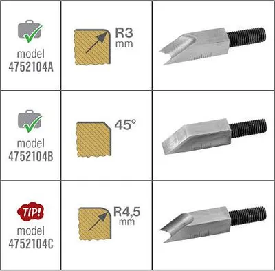 Zdjęcie produktu dla Fortum 4752104 2nožové profily (45 - R3mm/1/8)