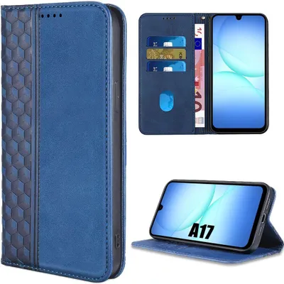 Image de Coque pour Samsung Galaxy A17 5G/4G, Protection Flip Case Cuir Anti-Rayures Synthétique Bleu Marine