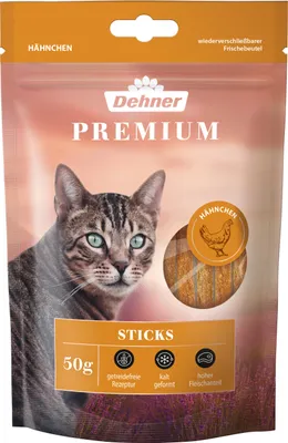 Produktbild von Dehner Premium Katzensnack Sticks, 50 g