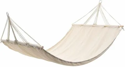 Imagen del producto de Hamaca con estructura, tumbona para jardín y balcón, color crema