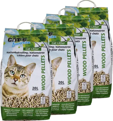 Produktbild von RHRQUALITY 80 l -Holzpellets – Katzenstreu Cat's Favorite