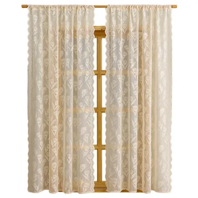 Produktbild von 1 Stück Spitzenvorhänge Lichtdurchlässige Vorhänge, Vintage Jacquard Gardinen, Beige 140x200cm