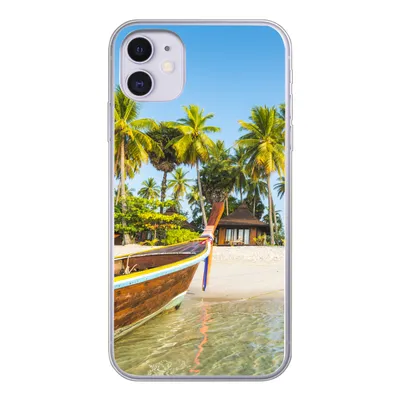 Produktbild von MuchoWow® Handyhülle Schutzhülle Hülle für iPhone 11 Strand - Kajak - Sommer Silikon Softcase Handy Hülle - Handytasche