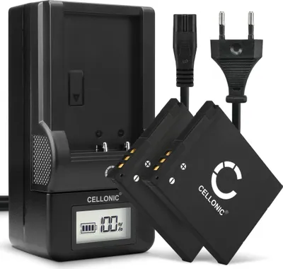 Immagine prodotto di CELLONIC 2x Batteria per Fotocamera Compatibile con Panasonic Lumix DMC-SZ10, Lumix DMC-SZ3, Lumix DMC-SZ8, DMW-BCL7 – (600mAh, 3.7V) + Caricabatteria