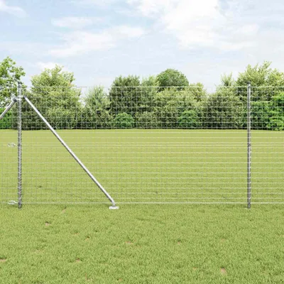 Image de Poteaux de clôture, 26 pièces, gris, 3,2 x 3,2 x 205 cm