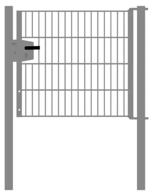 Produktbild von Drahtgittertor 1-flügelig, Durchgangslichte: 95 cm, Gesamtbreite inkl. Pfosten: 107 cm - Ausführung: verzinkt, Höhe: 83 cm
